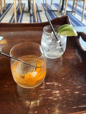 Bourbon Manhattan and homemade ginger ale