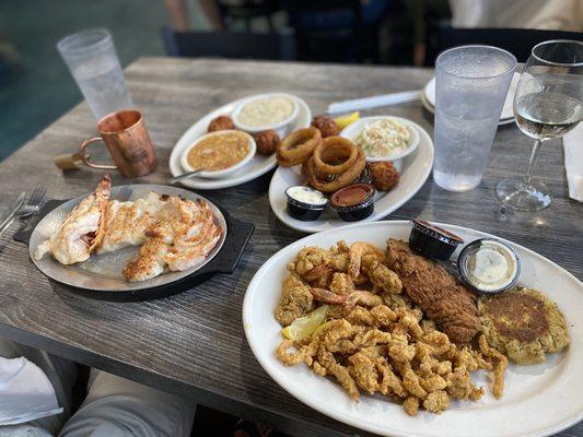 Broiled platter, fried platter, yum!