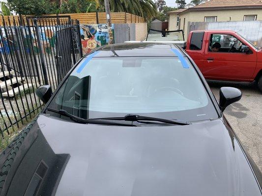 Lexus CT 200h windshield replacement.