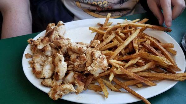 Grilled chicken and fries