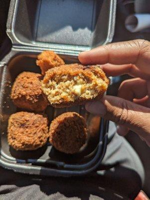 Pepper jack cheese filled boudin balls