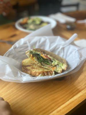 Roasted veggie panini