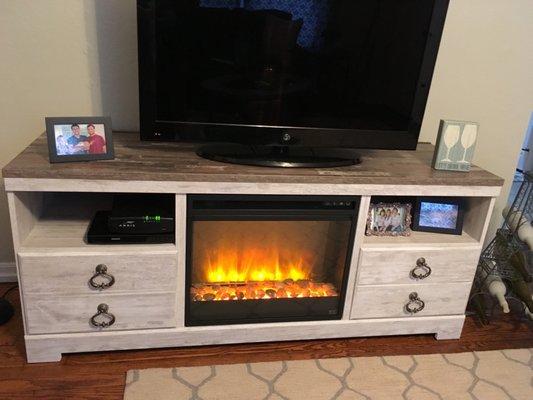 TV stand when used for the TV. Rug is from Speedy furniture too!