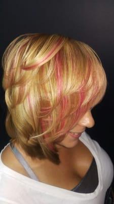 You can say bye to Felicia... But not to this blonde! Blonde with a dash of pink to pretty things up.