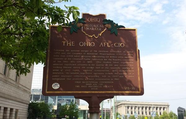 Ohio AFL-CIO Historical Marker in Cleveland