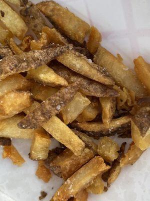 Bottom of the barrel salty fries.