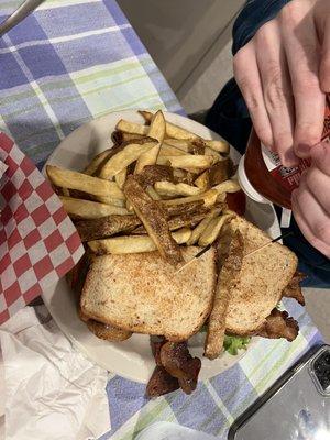 Classic BLT Sandwich with fries