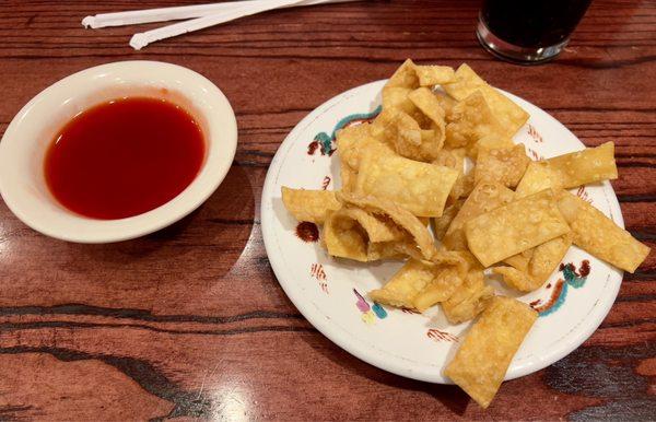 Fried wonton strips