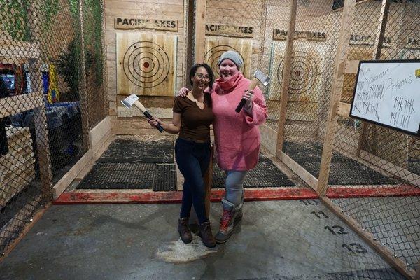 Sammar and I at Pacific Axes this past week-end!