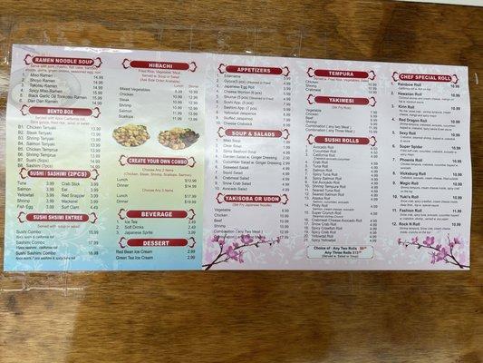 Updated menu