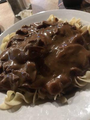 Beef Stroganoff special, tremendous!!