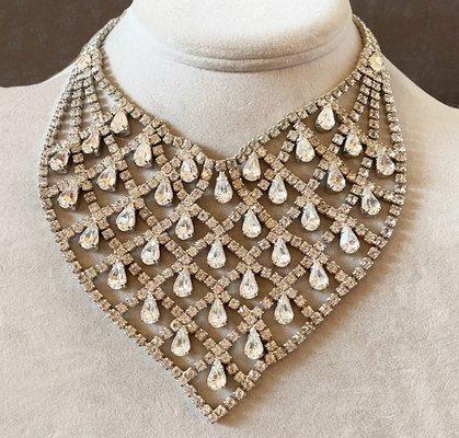 Rhinestone bib from our exclusive vintage Costume Jewelry collection. Link:  https://doburl.com/g