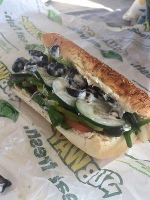 Best Veggie sub we've had at any Subway location.   Most skimp on the vegetables even though that is ALL that is on the sandwich.