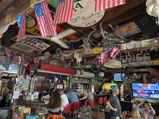 Inside the bar.