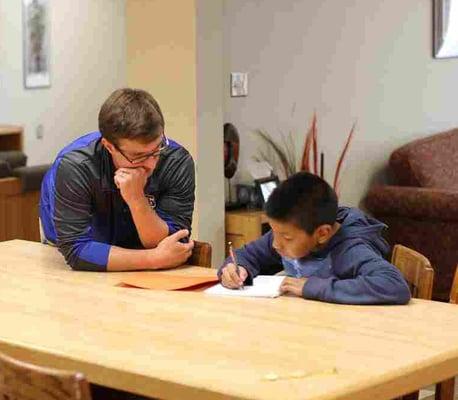 St. Joseph's students live in homes on campus, where trained houseparents see to every need.