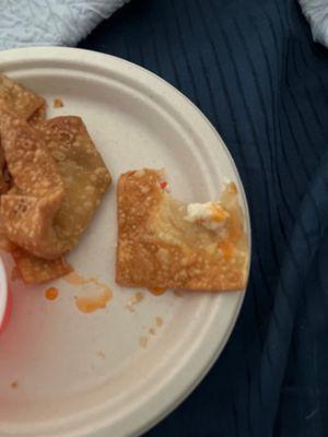 This is their example of a crab Rangoon. What a joke.