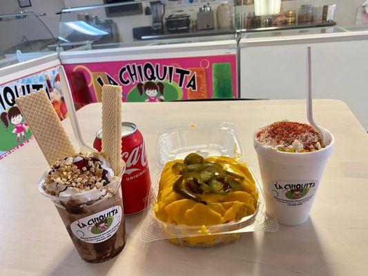 Sundae, Nachos & Corn in a cup