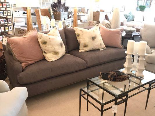 All of our furniture is custom designed.  No one will have the same sofa as you!