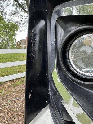 cracking at headlight inset on passenger side