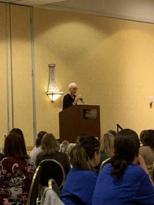 NM State Representative Gail Chasey receiving an award and sharing some words at the 6th Annual Abuse Prevention Luncheon Fundraiser.