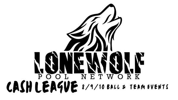 Our new updated logo for Lone Wolf Pool Network Tournament and Cash League