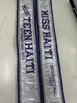 Pageant sashes