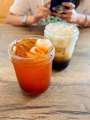 Lychee Thai Tea and Thai Iced Coffee