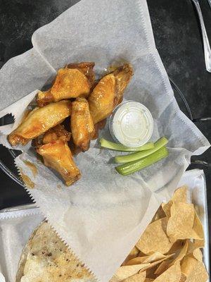 Thai chili wings and quesadillas