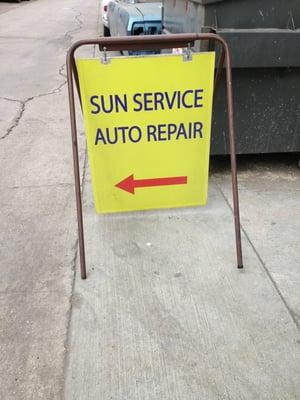 Sun Service entrance for vehicles.