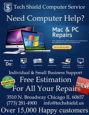 Chicago Computer Repair,MAC and PC service ,Laptop-Desktop ,web Design and Small business Support