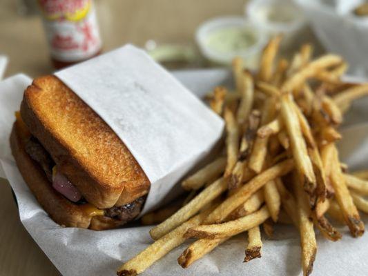 Patty melt and fries