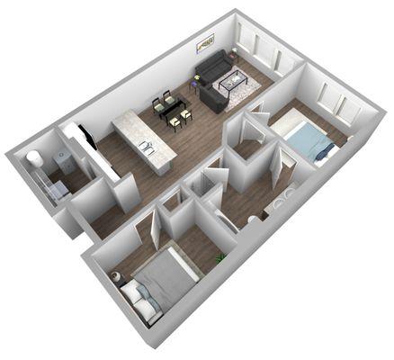 Tudor Floorplan - 1 Bedroom Den  930 sqft