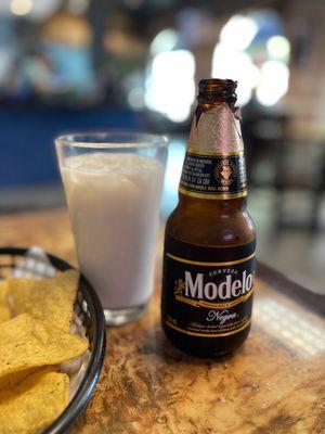 Modelo and horchata