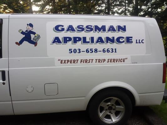 Gassman Appliance service truck  Great first trip service  ! 503 658 6631