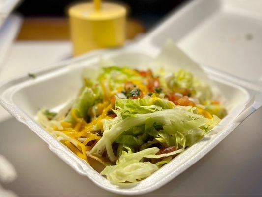 Carne Asada Tostada, so much topping and still crispy.