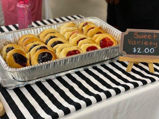 Variety of sweet kolaches served daily