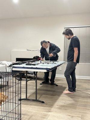 Todd repairing our 75" TV