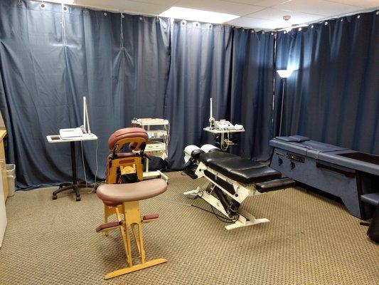 electric stim, low level laser, ultrasound and traction/ non surgical decompression therapies