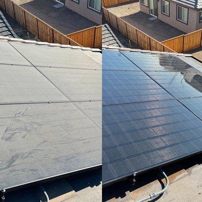 Wow! What a difference a professional cleaning can do for your home's solar pv system.