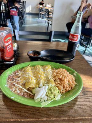 Chicken Enchiladas and a Mexican Coca Cola