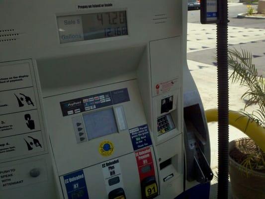 Debit card right reader at the pump.  Very easy to  use.