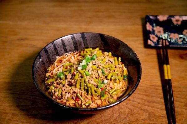 Sautéed Pickled Beans Noodles with Minced Pork