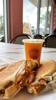 Pan con tortilla and OJ