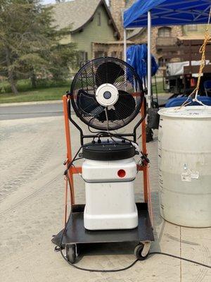 Misting fan w/cart