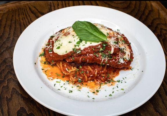 Chicken parm spaghetti