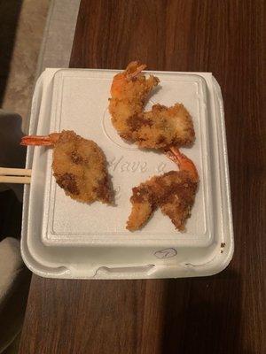 Shrimp tempura. Side of ketchup not included. 1/10, 0 stars.