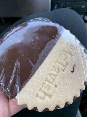 Chocolate dipped shortbread cookie