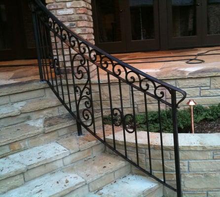 Exterior Handrails, designed, fabricated and installed for a Parade Of Austin Home!