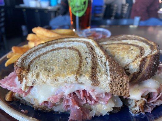 Ruben with crispy fries! Excellent!