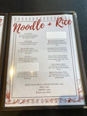 Noodles and Rice Dishes